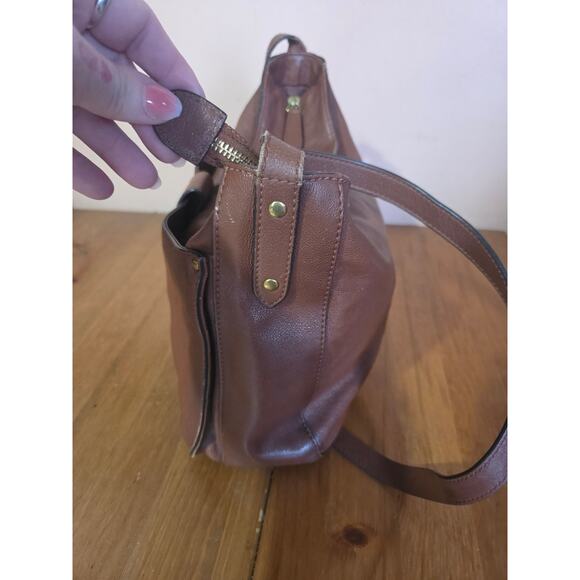 FRYE Olivia Large Leather Crossbody Shoulder Bag Cognac Super Nice!! - Picture 7 of 11